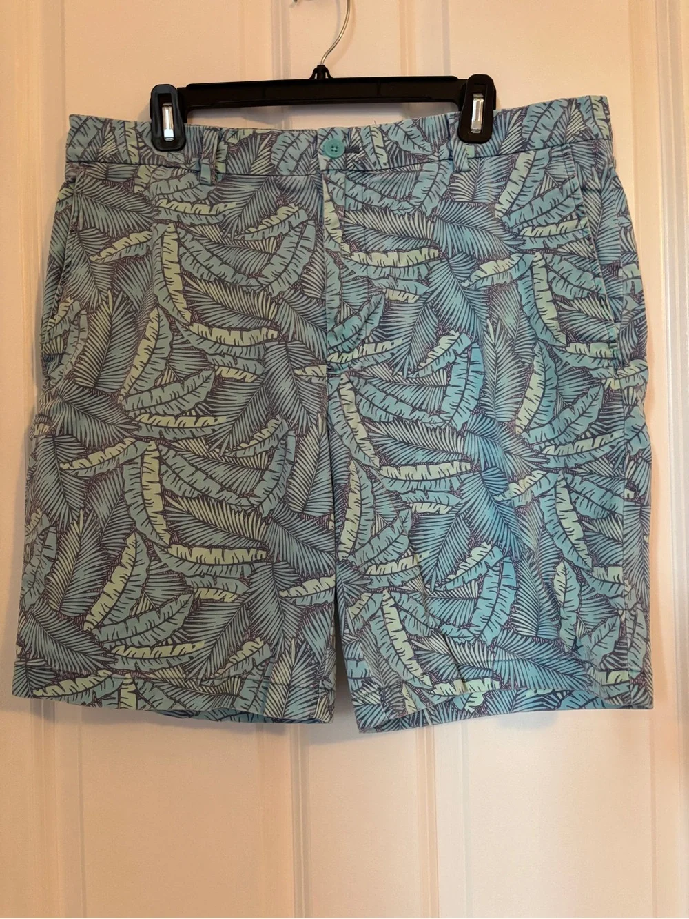 Vineyard Vines - Men’s Mint & Light Blue Palm Print Shorts. Size 38. Pockets!